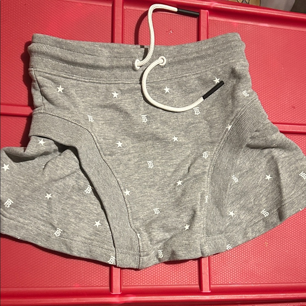 Gray Star-Patterned Burberry Kid Skirt